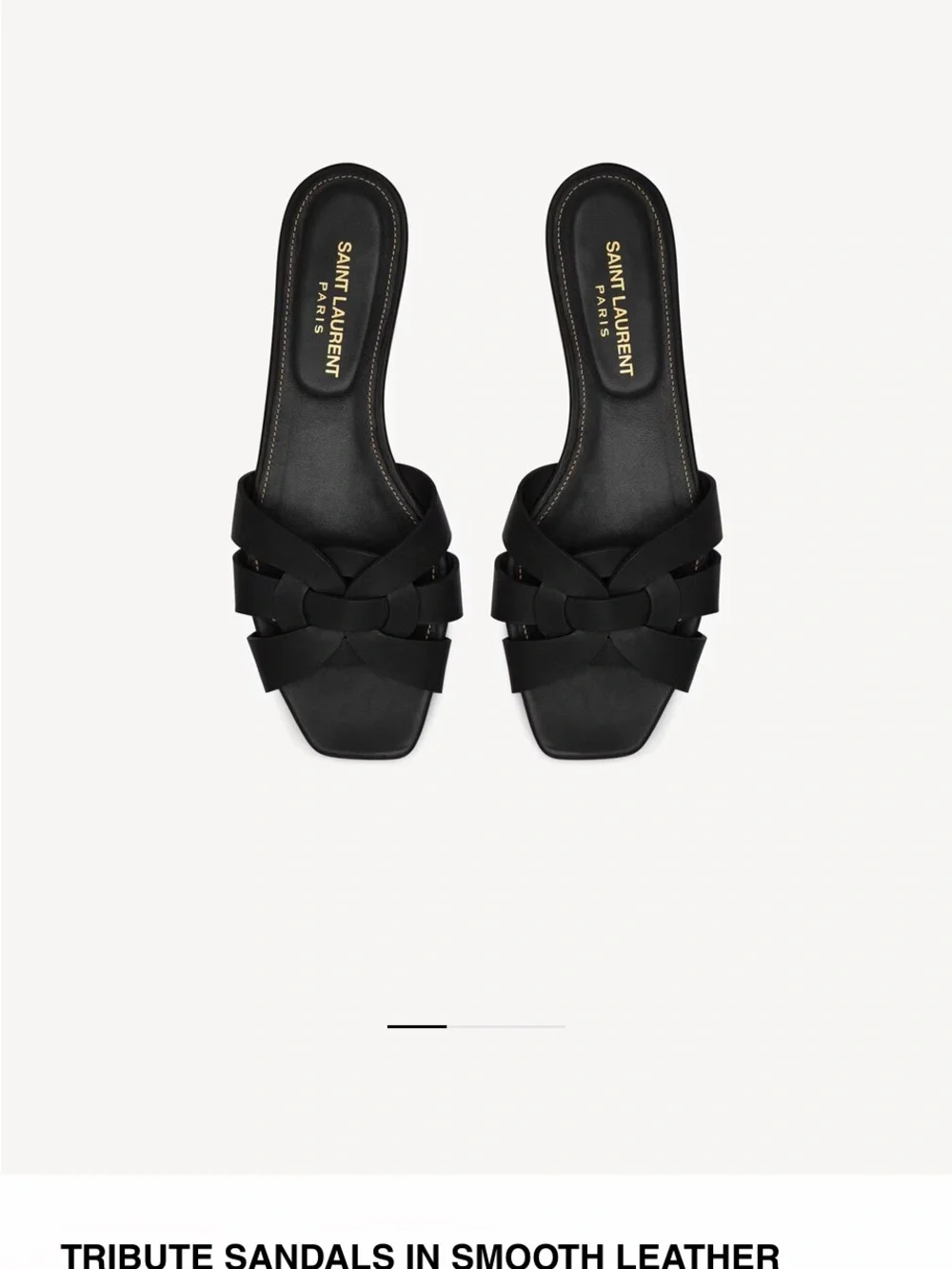 Saint Laurent Black Braided Leather Slide Sandals - Picture 6 of 6